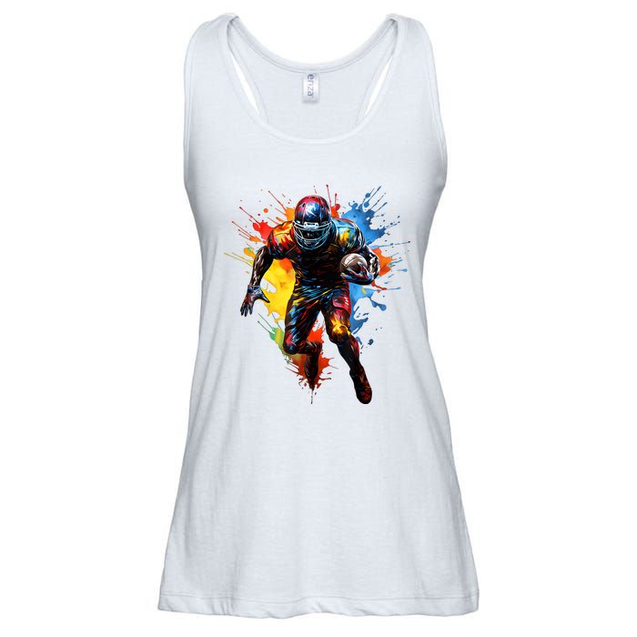 American Football Player Paint Ladies Essential Flowy Tank