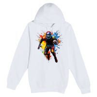 American Football Player Paint Premium Pullover Hoodie