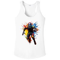 American Football Player Paint Ladies PosiCharge Competitor Racerback Tank