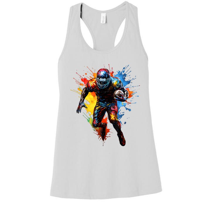 American Football Player Paint Women's Racerback Tank