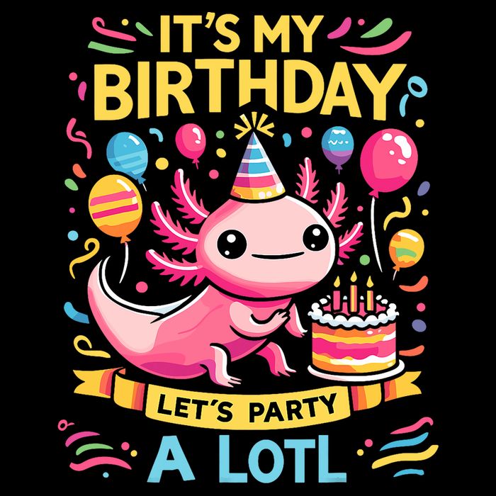 Axolotl Fun Party Kawaii Axolot Birthday Flat Bill Trucker Hat