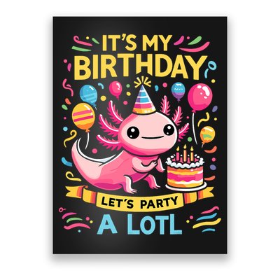 Axolotl Fun Party Kawaii Axolot Birthday Poster