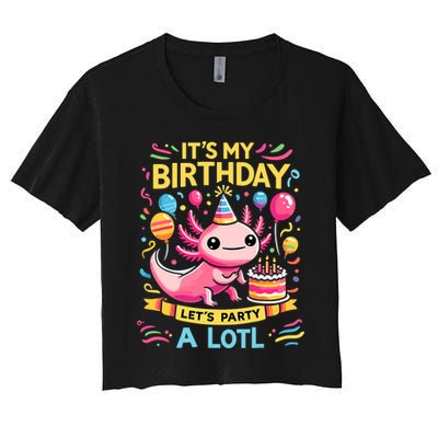 Axolotl Fun Party Kawaii Axolot Birthday Women's Crop Top Tee