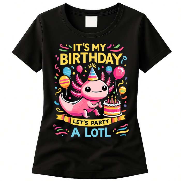 Axolotl Fun Party Kawaii Axolot Birthday Womens T-Shirt
