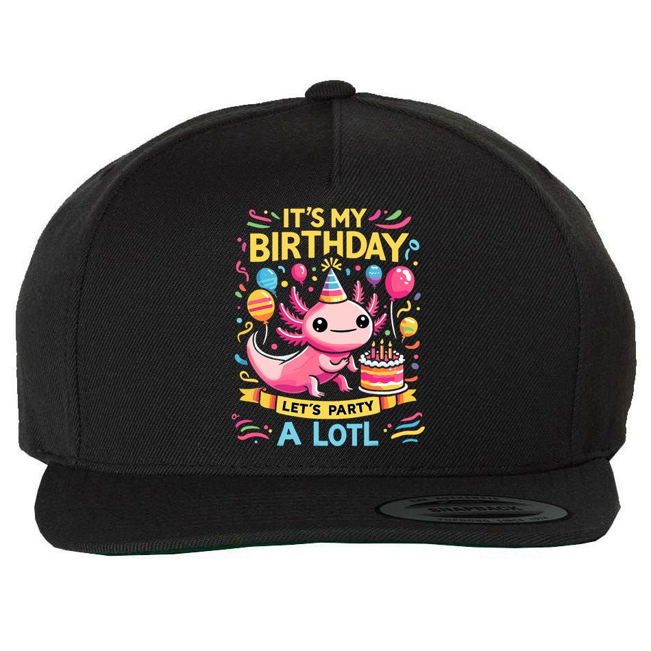 Axolotl Fun Party Kawaii Axolot Birthday Wool Snapback Cap