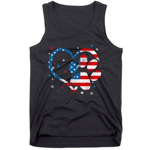 American Flag Patriotic Dog & Cat Paw Print 4th Of July Tank Top