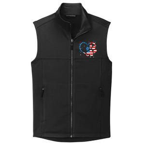 American Flag Patriotic Dog & Cat Paw Print 4th Of July Collective Smooth Fleece Vest