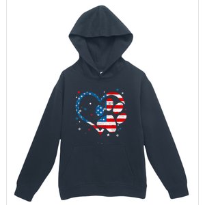 American Flag Patriotic Dog & Cat Paw Print 4th Of July Urban Pullover Hoodie