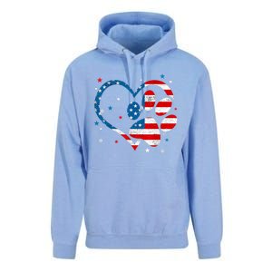 American Flag Patriotic Dog & Cat Paw Print 4th Of July Unisex Surf Hoodie