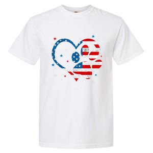 American Flag Patriotic Dog & Cat Paw Print 4th Of July Garment-Dyed Heavyweight T-Shirt