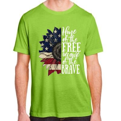 American Flag Patriot Home Of The Free Because Of The Brave Gift Adult ChromaSoft Performance T-Shirt