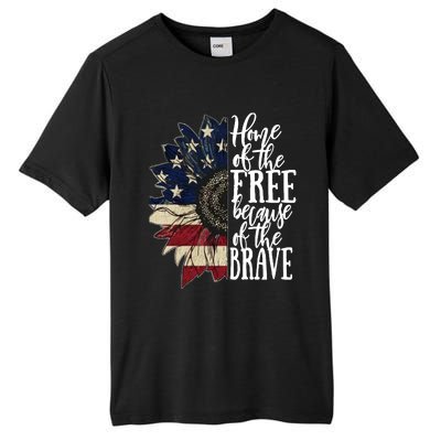 American Flag Patriot Home Of The Free Because Of The Brave Gift Tall Fusion ChromaSoft Performance T-Shirt