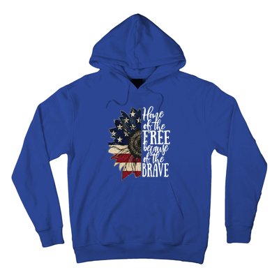 American Flag Patriot Home Of The Free Because Of The Brave Gift Hoodie