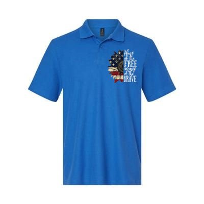 American Flag Patriot Home Of The Free Because Of The Brave Gift Softstyle Adult Sport Polo