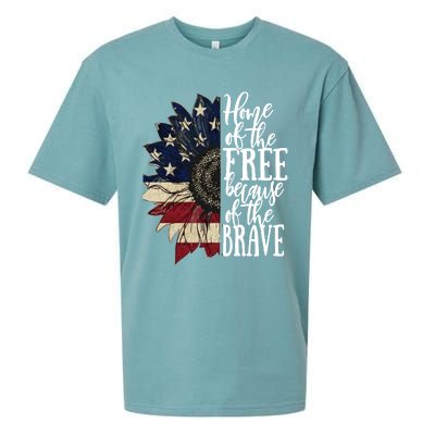 American Flag Patriot Home Of The Free Because Of The Brave Gift Sueded Cloud Jersey T-Shirt