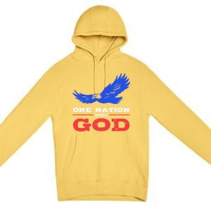 American Flag Patriot One Nation Under God Christian Verses Meaningful Gift Premium Pullover Hoodie