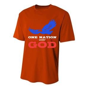 American Flag Patriot One Nation Under God Christian Verses Meaningful Gift Performance Sprint T-Shirt