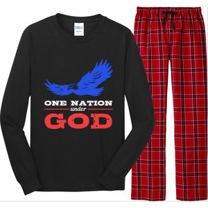 American Flag Patriot One Nation Under God Christian Verses Meaningful Gift Long Sleeve Pajama Set