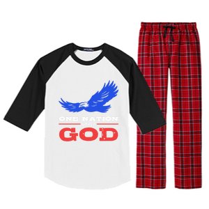 American Flag Patriot One Nation Under God Christian Verses Meaningful Gift Raglan Sleeve Pajama Set