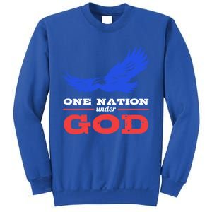 American Flag Patriot One Nation Under God Christian Verses Meaningful Gift Sweatshirt