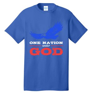 American Flag Patriot One Nation Under God Christian Verses Meaningful Gift Tall T-Shirt