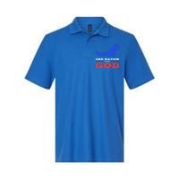 American Flag Patriot One Nation Under God Christian Verses Meaningful Gift Softstyle Adult Sport Polo