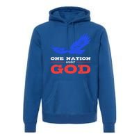 American Flag Patriot One Nation Under God Christian Verses Meaningful Gift Premium Hoodie