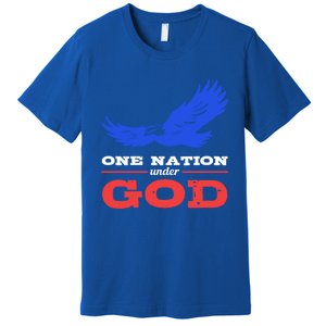 American Flag Patriot One Nation Under God Christian Verses Meaningful Gift Premium T-Shirt