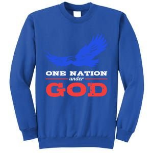 American Flag Patriot One Nation Under God Christian Verses Meaningful Gift Tall Sweatshirt