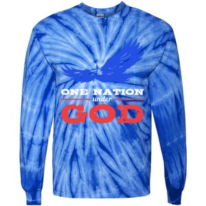 American Flag Patriot One Nation Under God Christian Verses Meaningful Gift Tie-Dye Long Sleeve Shirt