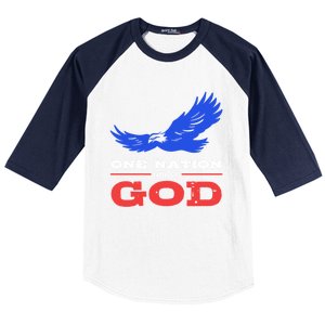 American Flag Patriot One Nation Under God Christian Verses Meaningful Gift Baseball Sleeve Shirt