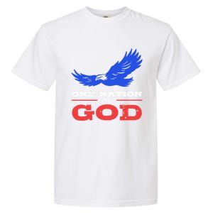 American Flag Patriot One Nation Under God Christian Verses Meaningful Gift Garment-Dyed Heavyweight T-Shirt