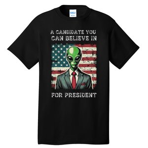 Aliens For President 2024 Election Ufo Funny Tall T-Shirt