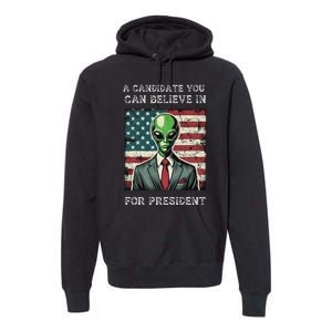 Aliens For President 2024 Election Ufo Funny Premium Hoodie