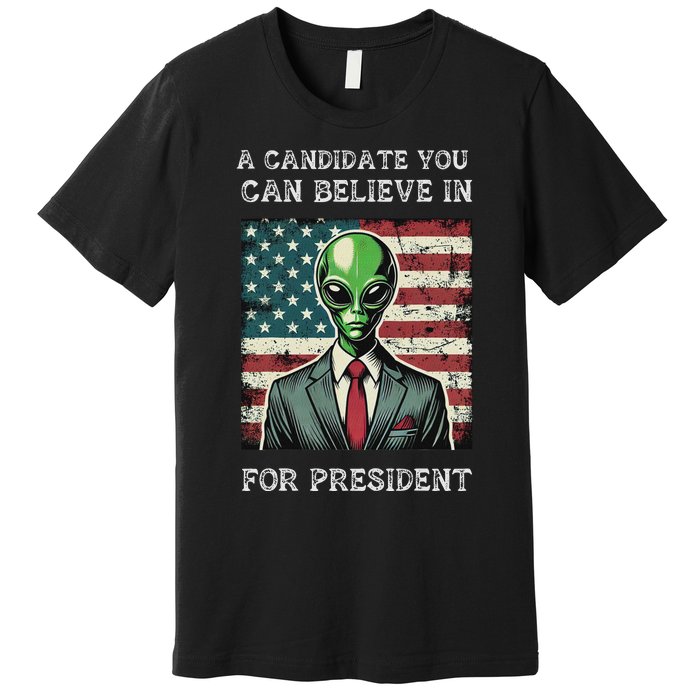 Aliens For President 2024 Election Ufo Funny Premium T-Shirt