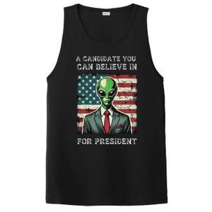 Aliens For President 2024 Election Ufo Funny PosiCharge Competitor Tank