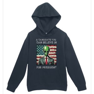 Aliens For President 2024 Election Ufo Funny Urban Pullover Hoodie