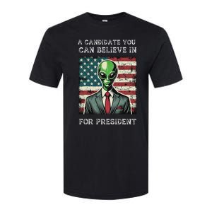 Aliens For President 2024 Election Ufo Funny Softstyle CVC T-Shirt