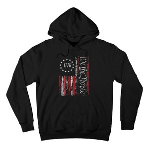 American Flag Patriotic 1776 We The People USA Print Hoodie