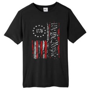 American Flag Patriotic 1776 We The People USA Print Tall Fusion ChromaSoft Performance T-Shirt