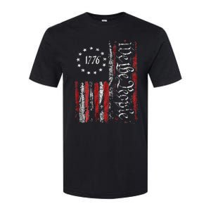 American Flag Patriotic 1776 We The People USA Print Softstyle CVC T-Shirt