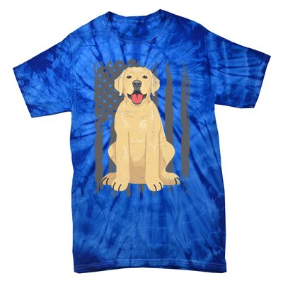 American Flag Patriotic Labrador Dog Lover Gift Tie-Dye T-Shirt