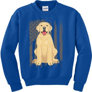 American Flag Patriotic Labrador Dog Lover Gift Kids Sweatshirt