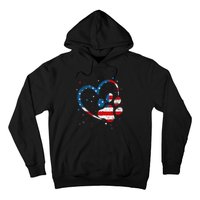 American Flag Patriotic Dog & Cat Paw Print 4th Of July Hoodie