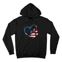 American Flag Patriotic Dog & Cat Paw Print 4th Of July Tall Hoodie