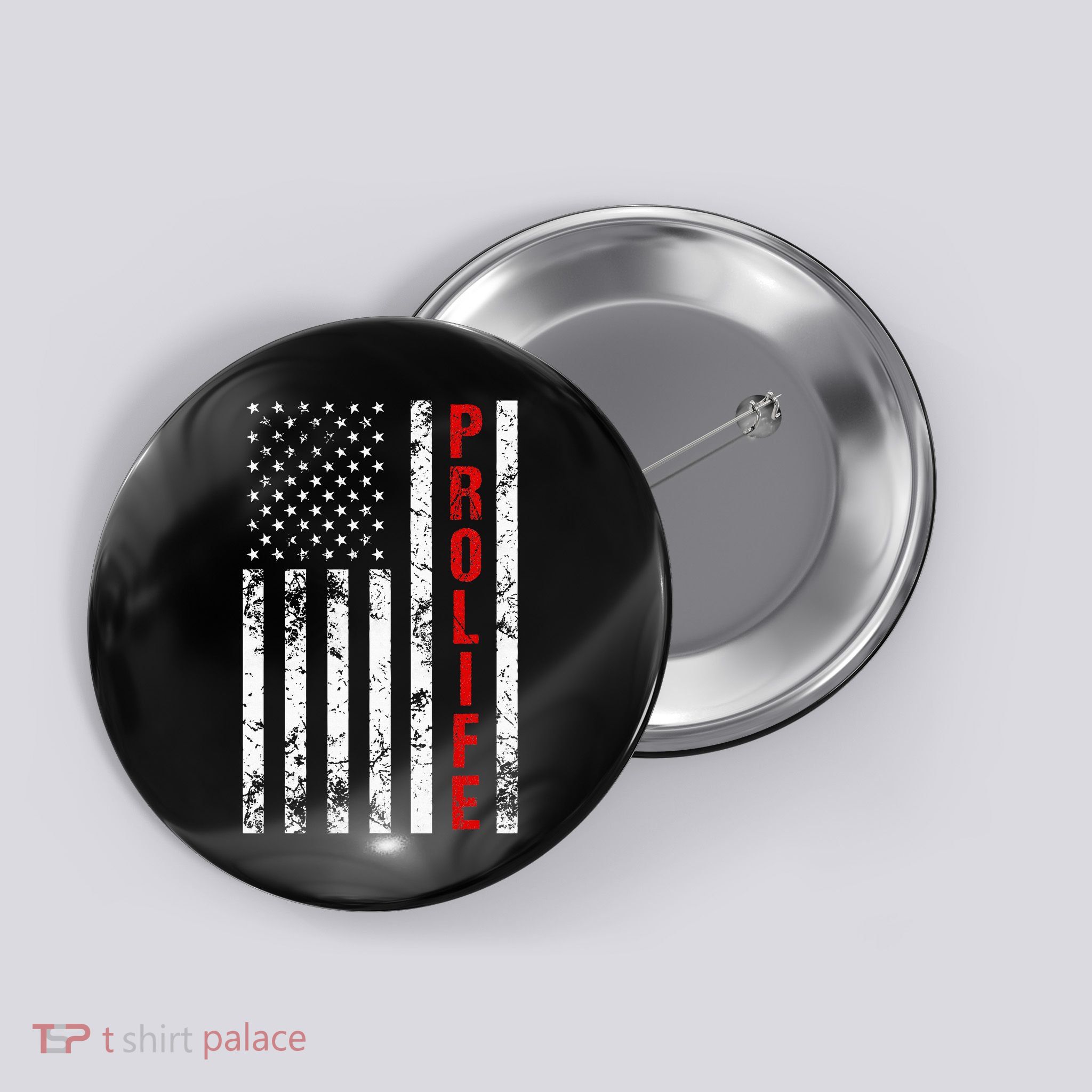 American Flag Pro Life Button