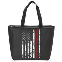 American Flag Pro Life Zip Tote Bag