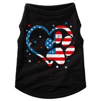 American Flag Patriotic Dog & Cat Paw Print 4th Of July Doggie Tank