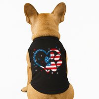 American Flag Patriotic Dog & Cat Paw Print 4th Of July Doggie Tank