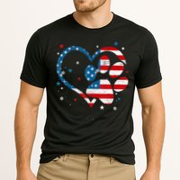 American Flag Patriotic Dog & Cat Paw Print 4th Of July Cooling Performance Crew T-Shirt